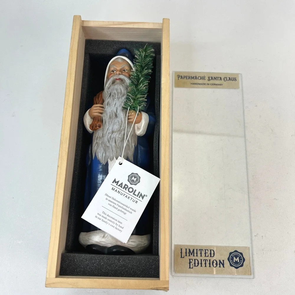 Marolin Papermache Santa Claus Handmade Limited Edition Germany Christmas‎ Decor